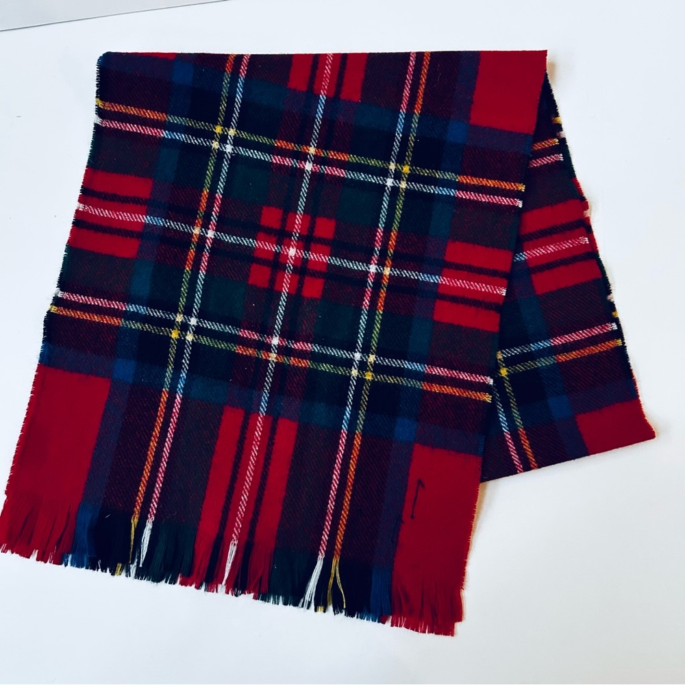 Classic Red and Blue Plaid Men's/Child’s Unisex Wool Scarf